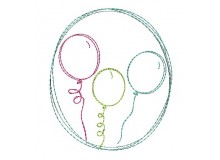 Stickdatei - Luftballon Doodle Rahmen